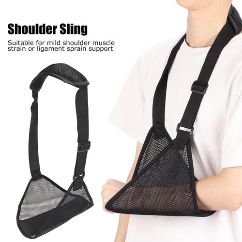Breathable Mesh Shoulder Sling Arm Support Brace for Sprains & Injury Recovery - Lightweight Adjustable Strap