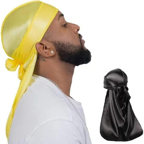 2 Pieces Silky Durag Pack For Men Women Waves, Premium Satin Deluxe Du-rag