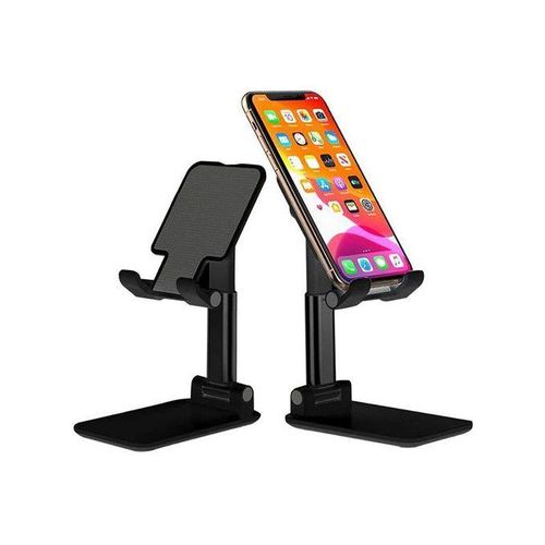 Cell Phone Stand, Adjustable Angle Height Phone Stand for Desk, Fully Foldable/Portable Phone Holder- BLACK