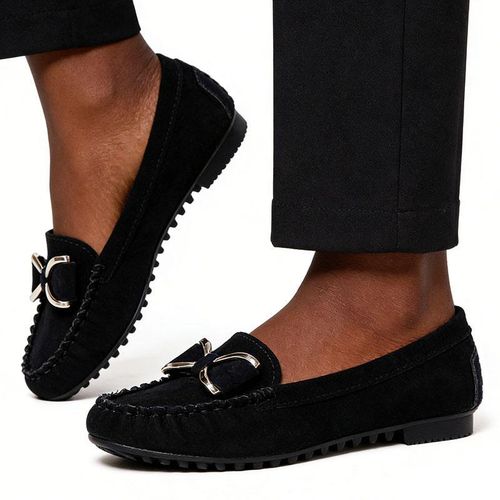 Loafers Women Sneakers Office Artificial Leather Comfortable Bowknot Elegant Flat Shoes - Black