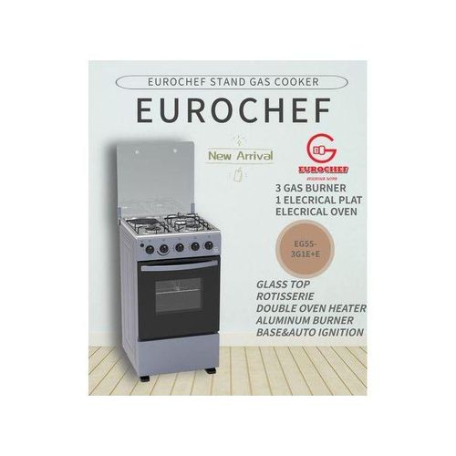 EG55-3G1EE OVEN Free Stand Glass Top Cookerrotisserie Silver 60L
