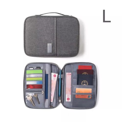 Family Size Multifunction Travel Passport & Document Organizer – Durable Oxford Cloth 25.5x2x18.5cm