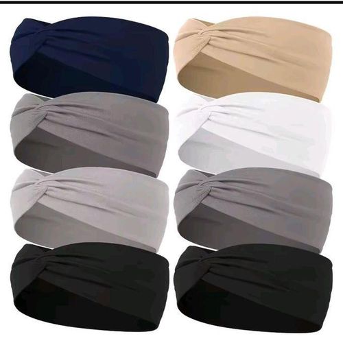 assorted colors Headbands For Women Twist Knotted Elastic Stretch white,black,grey, blue