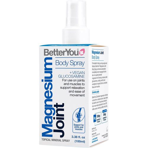 BetterYou Magnesium Joint Body Spray, Includes Vegan Glucosamine, Effective Support For Joints And Muscles, Supports Relaxation, Palm Oil Free, 100ml (600 Sprays)