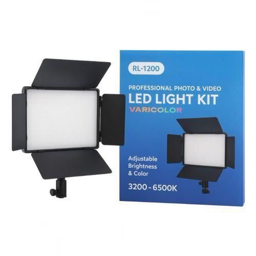 RL-1200 Professional LED Light Kit Adjustable Brightness Color Temperature 3200K6500K Photo Video Lighting Panel 12 inch