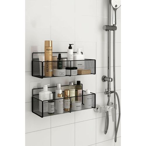 Large Mesh Bathroom rack with self adhesive stickers