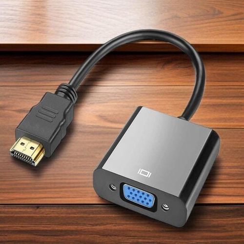 HDMI to VGA Cable Converter with Audio Support for Laptop PC to Monitor Projector Office or Home Use
