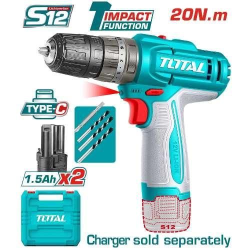 TIDLI12206 Cordless impact drill Voltage: 12V 20Nm