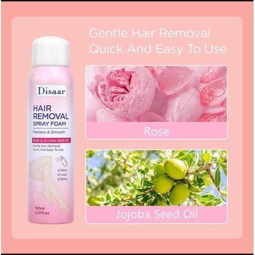 Hair Removal Spray Foam Painless Smooth infused with Rose Jojoba Seed Oil