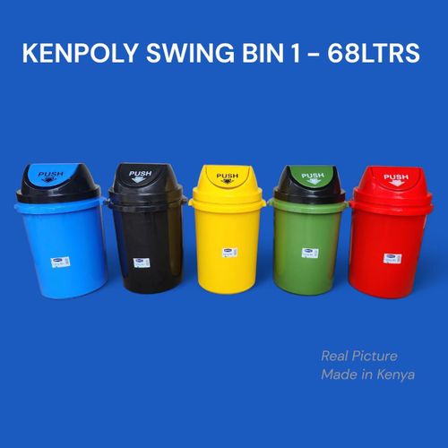 1PC Swing Dust Bin –68 Litres durable and spacious waste container designed for convenient and hygienic waste disposal swing lid allows easy, hands-free disposal keeping waste covered, controlling odors Suitable for homes, schools, restaurants, hospitals