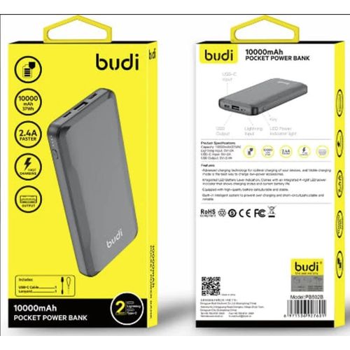 10000mAh PB802B Pocket Power Bank Fast Charging on the Go