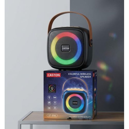ST 898 Portable Bluetooth Speaker FM Radio USB TF Card Wireless Rechargeable LED Music Speaker With Carry Handle