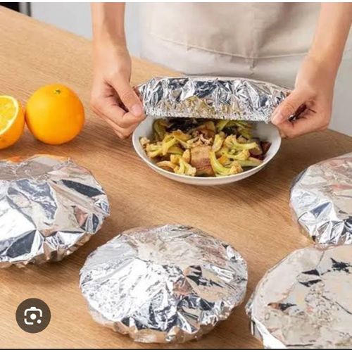 10Pcs Reusable Aluminium Foil Film Insulation Cover Stretch Food Covers for Dishes Aluminum Foil Food Covers Reusable Elastic Bowl Covers Adjustable Food Storage Covers for Kitchen