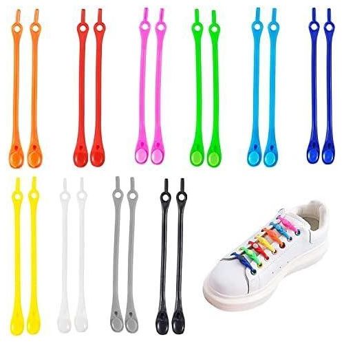 12pcs Elastic Silicone Shoelaces No Tie Shoe Laces for Women Men Sneaker Adults and Kids Lazy Lacing