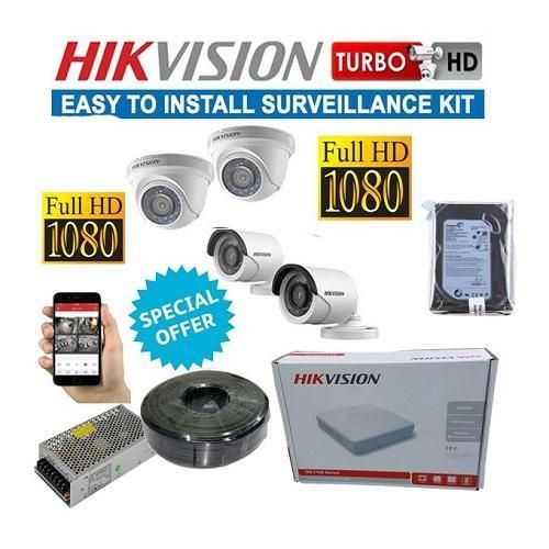 4 Turbo HD 1080P Full HD Night Vision CCTV Camera System Kit
