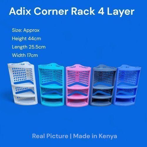 Plastic multi-purpose corner rack 4 layers