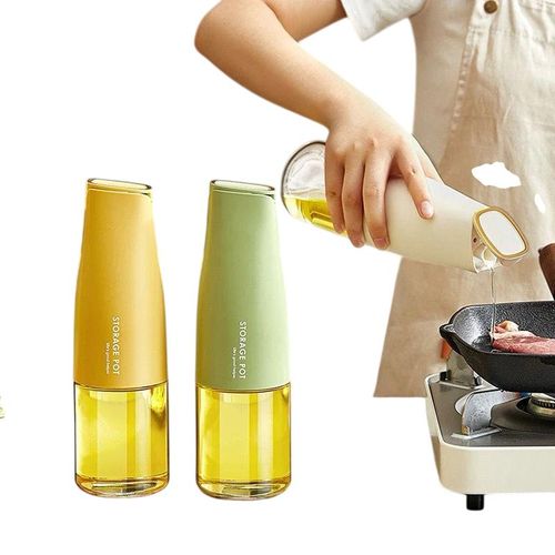 Glass Automatic Oil Dispenser – Self-Opening & Closing, Leak-Proof, Easy Pouring, Oil Bottle for Kitchen Use