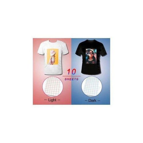 Mixed Heat Transfer Paper Bundle for Textiles – 10 Dark + 10 Light Sheets
