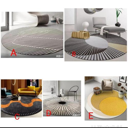 Colourful Non-Slip Washable Round Rug Circle Carpet for Kitchen Bedroom Nursery Dining Room-80cm