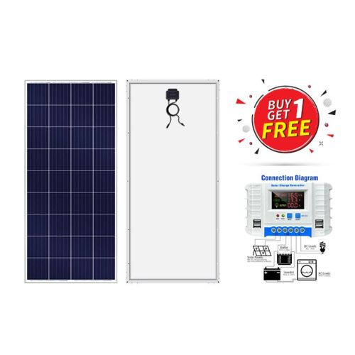 100Watts Solar Panel 100 Watts Monocrystalline All Weather Solar Panel + Free 30A Solar Charge Controller