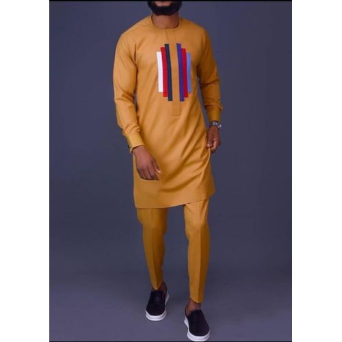 Trendy African 2 Piece Suit African Sirt And Matching Pants