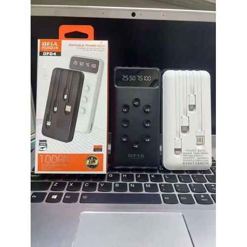 Ofia 10000mAh Portable Power Bank High-Capacity External Battery Pack with Dual USB Output LED Display Fast Charging for Smartphones and Devices