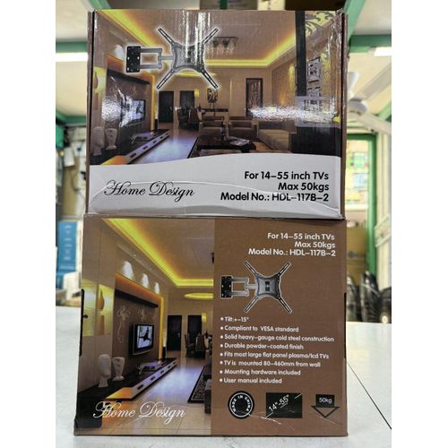 HDL-117B-2 Full Motion Swivel TV Wall Mount - For 14"-55" Flat Panel LED/LCD/Plasma TVs - Heavy Duty Max 50kg
