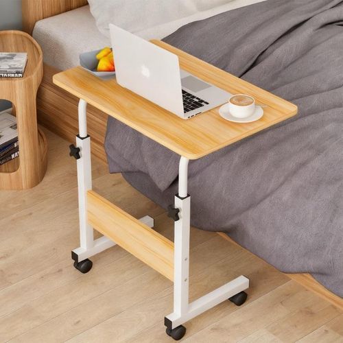 Lightweight Portable Super Quality 60 x 40 cm Height Adjustable Study Work Desk for Home Laptop Table Computer Desk Desktop with Moveable Wheels