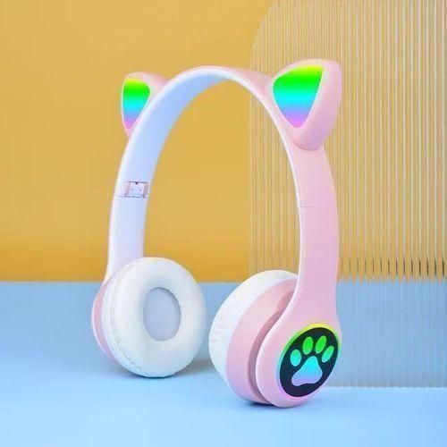 Fancy Wireless Headset Cat Ear 5.0 Bluetooth Headphones LED Flashing Light Sports And Leisure Earphones For Kids Gift