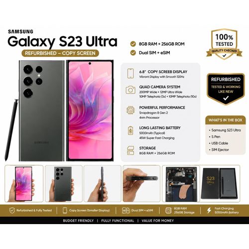 Ex Uk Galaxy S23 Ultra 256GB with a SMALL SCREEN