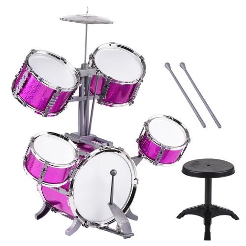 Children's Mini Drum Kit with Cymbal Stool and Sticks Music Toy Set