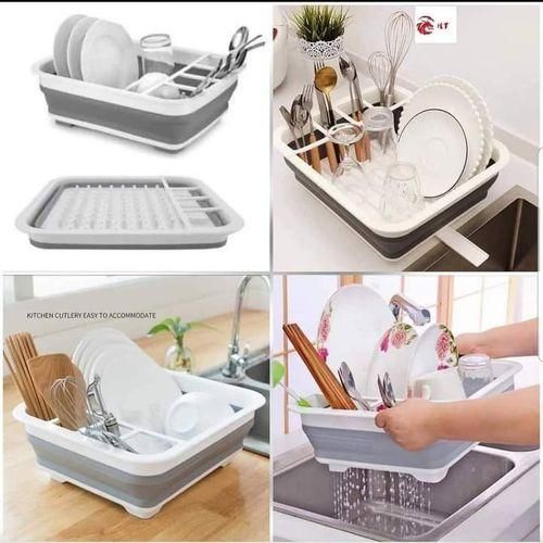 Dish Drainer Collapsible Dish Rack Drain Tray Colander