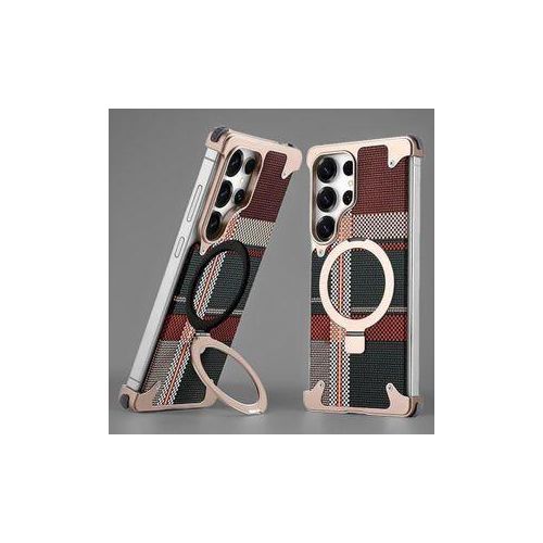 Samsung Galaxy S25 Ultra Metal Bumper Case with Magsafe and Stand - Black