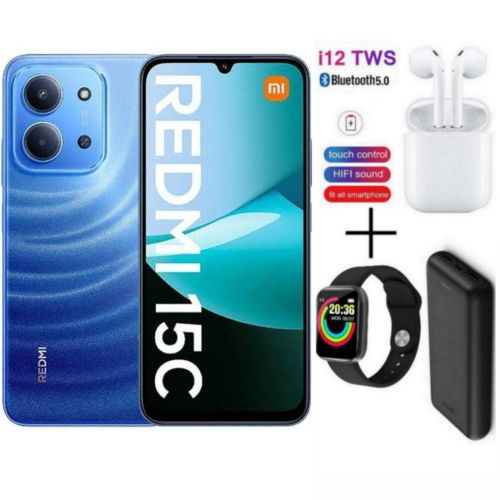 Redmi 15C, 6.9', 4GB RAM + 128GB ROM Storage, 6000 mAh - Blue + FREE AMAZING GIFTS