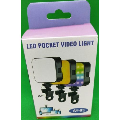 AY-83 RGB LED Pocket Video Light – Compact Mini Studio Light for Vlogs, YouTube, TikTok, Instagram, Selfies, and Mobile Photography