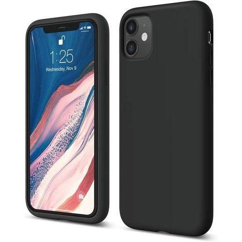 iPhone 11 Case Liquid Silicone Case Full Body Protective Cover Shockproof Slim Phone Case Anti-Scratch Soft Microfiber Lining 61 inch Black