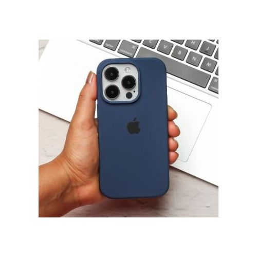 iPhone 16 Pro Soft Silicone Back Cover Case, Protective Shockproof Ultra-Thin Anti-Scratch Anti-Fingerprint Phone Cover, Blue