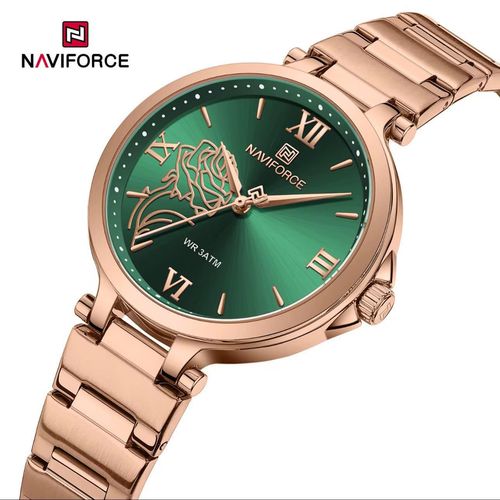 NAVIFORCE Women’s Stainless Steel Watch NF5060 – Luxury Fashion with Water Resistance & Durability