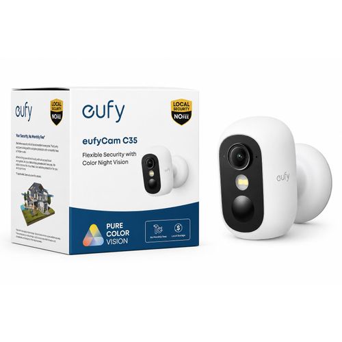 Cam C35 Wireless Security Camera – Full Color Night Vision, AI Human Detection, IP67 Weatherproof, Local Storage, No Monthly Fee
