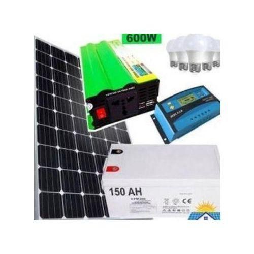 Solar 200Watts Solar Panel Full Kit All Weather + 150AH Solar Battery + 300W Solar Power Inverter + 10AH Solar Charge Controller + 5 DC Bulbs
