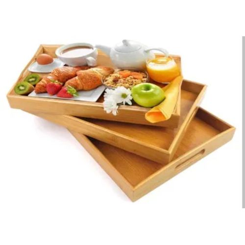 3-Piece Bamboo Serving Trays Set