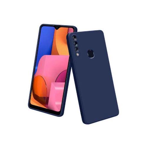 Soft Silicone Back Cover for Samsung Galaxy A20s - Blue, anti-fingerprint, anti-scratch, durable silicone case