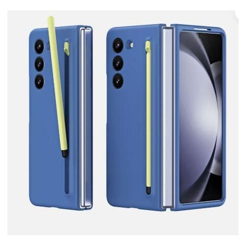Samsung Galaxy Z Fold 4 Flip Cover with Slim S Pen Holder – Smart View Case with Magnetic Closure – Blue