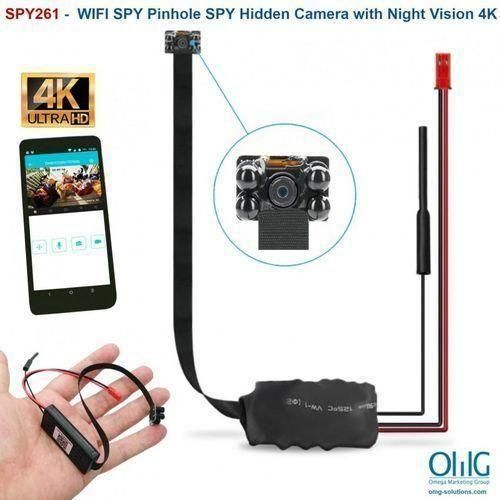 WIFI SPY Pinhole SPY Hidden Camera with Night Vision 4K
