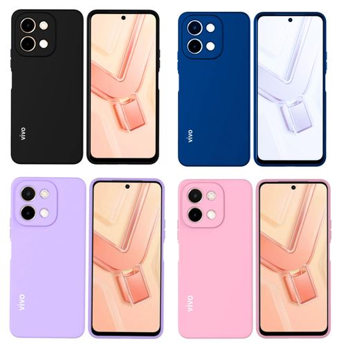 Y28 4G Original Liquid Silicone Phone Case/Cover available in Black, Blue, Light Purple (Lilac) & Pink