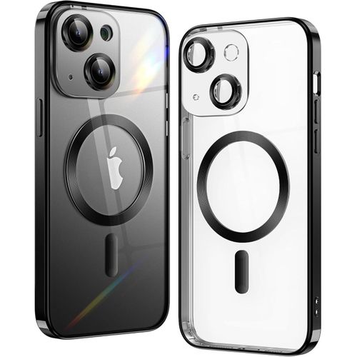 Black Electroplated Magnetic for MagSafe Shockporoof Transparent Case Cover for iPhone 14