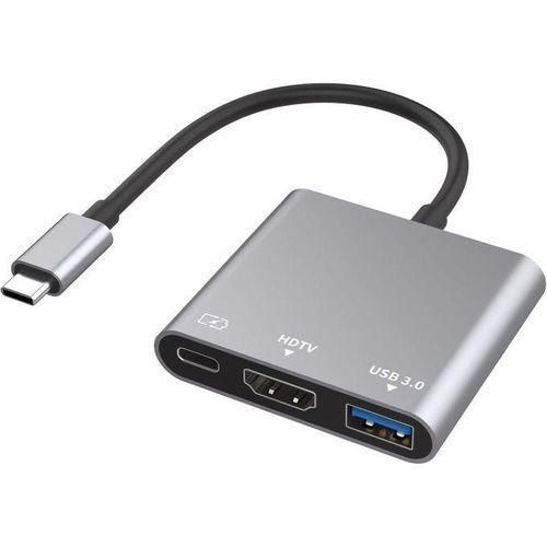 Type-C To HDMI With USB C Fast Charging Port HDMI USB3 In 1