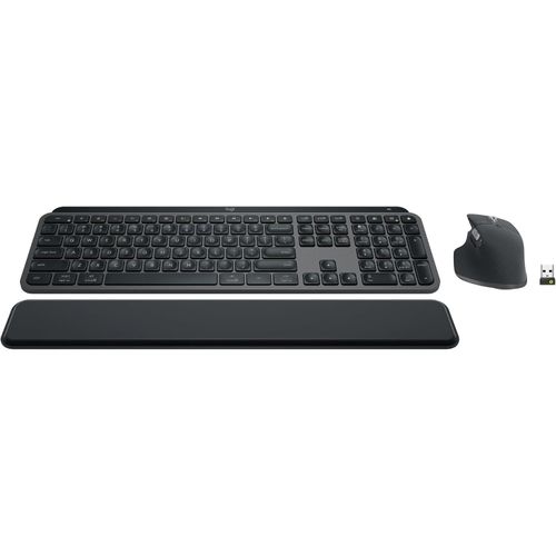 MX Keys S Combo 920-011614 Premium Wireless Backlit Keyboard MX Master 3S Mouse with Palm Rest Bluetooth USB Receiver Graphite