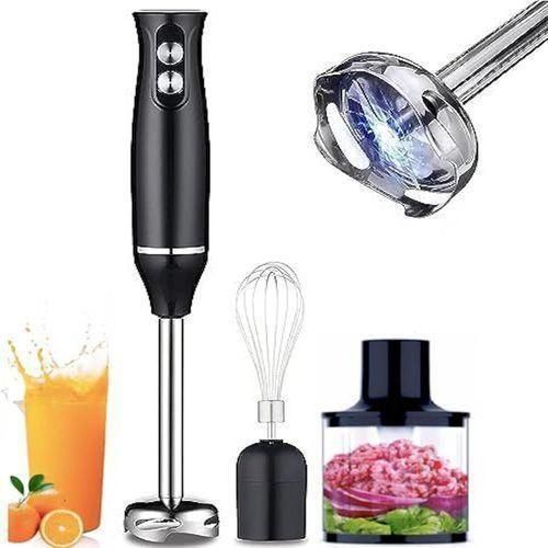 Hand Blender 4-in-1 Stick Mixer with Stainless Steel Food Processors700ml Mixing Beaker500ml ChopperEgg Whisk for Baby FoodSmoothiesJuiceSauce2-Speed