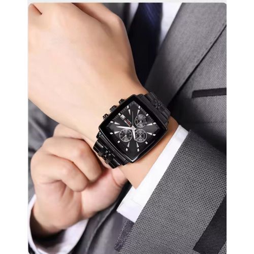 SKMEI Chronograph Stainless Steel Timepiece – Date Display, Water Resistant, Quartz Movement